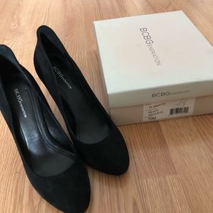 BCBGeneration Black Suede Bristol heel